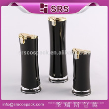 China factory acrylic cosmetic bottles for lotion, balck plastic empty cosmetic container
